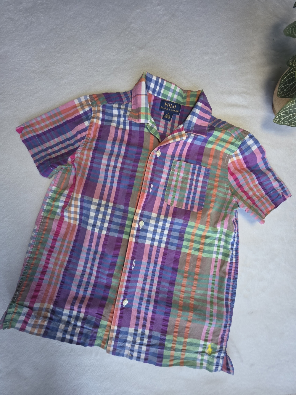 Polo by Ralph Lauren Bright Multicolor Plaid Short-Sleeve Button-Down